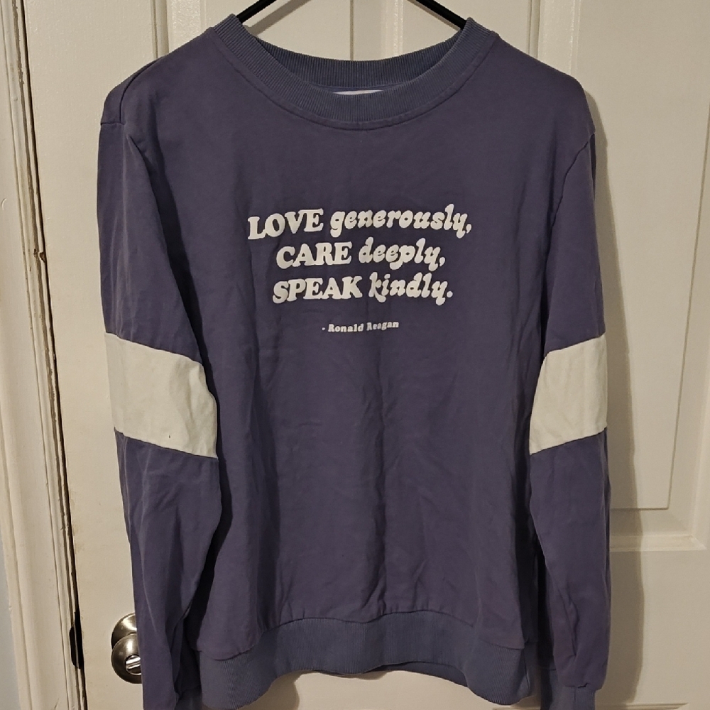 Purple Crewneck Sweatshirt with White Accents